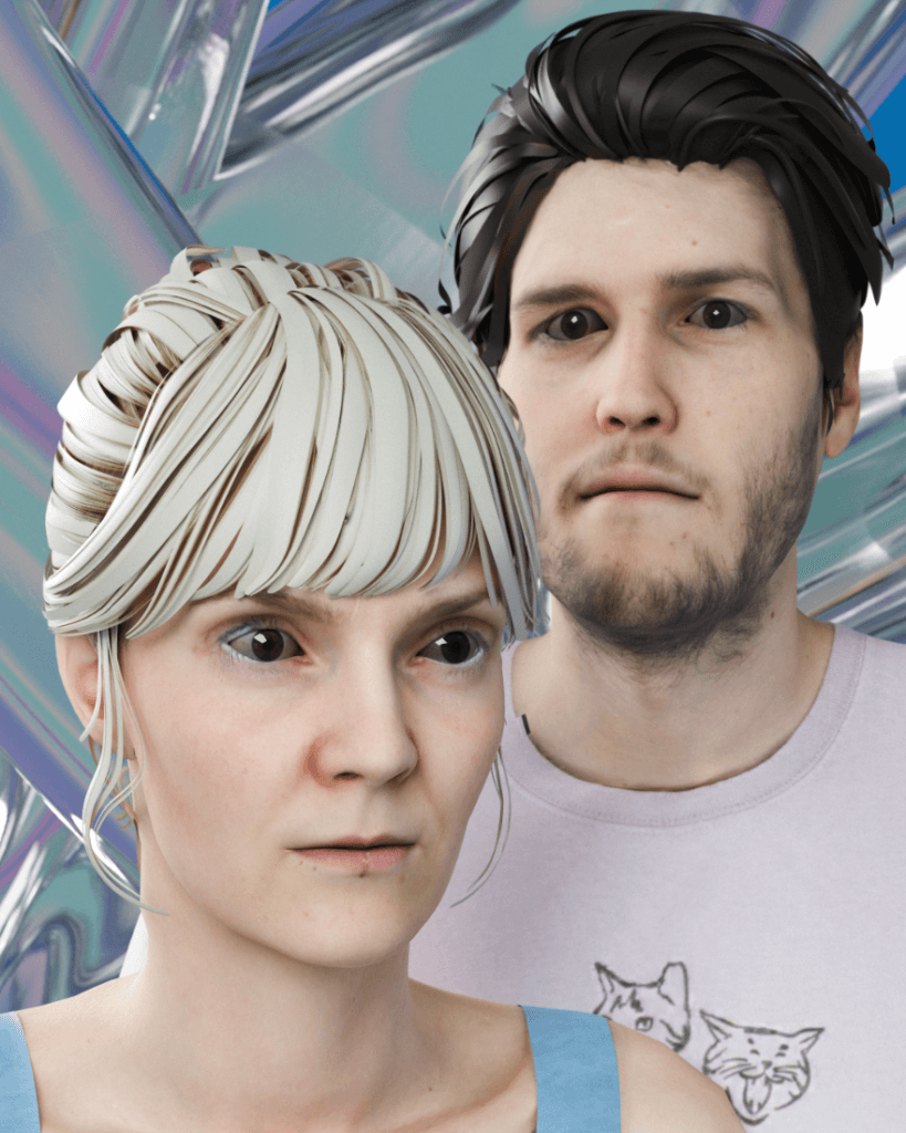 Das Bild zeigt ein Rendering von einer Frau und einem Mann. 